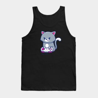 Cute Gamer Kitten Anime Tank Top